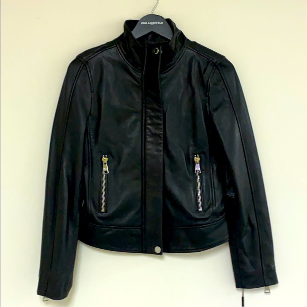NWT Karl lagerfeld leather moto jacket